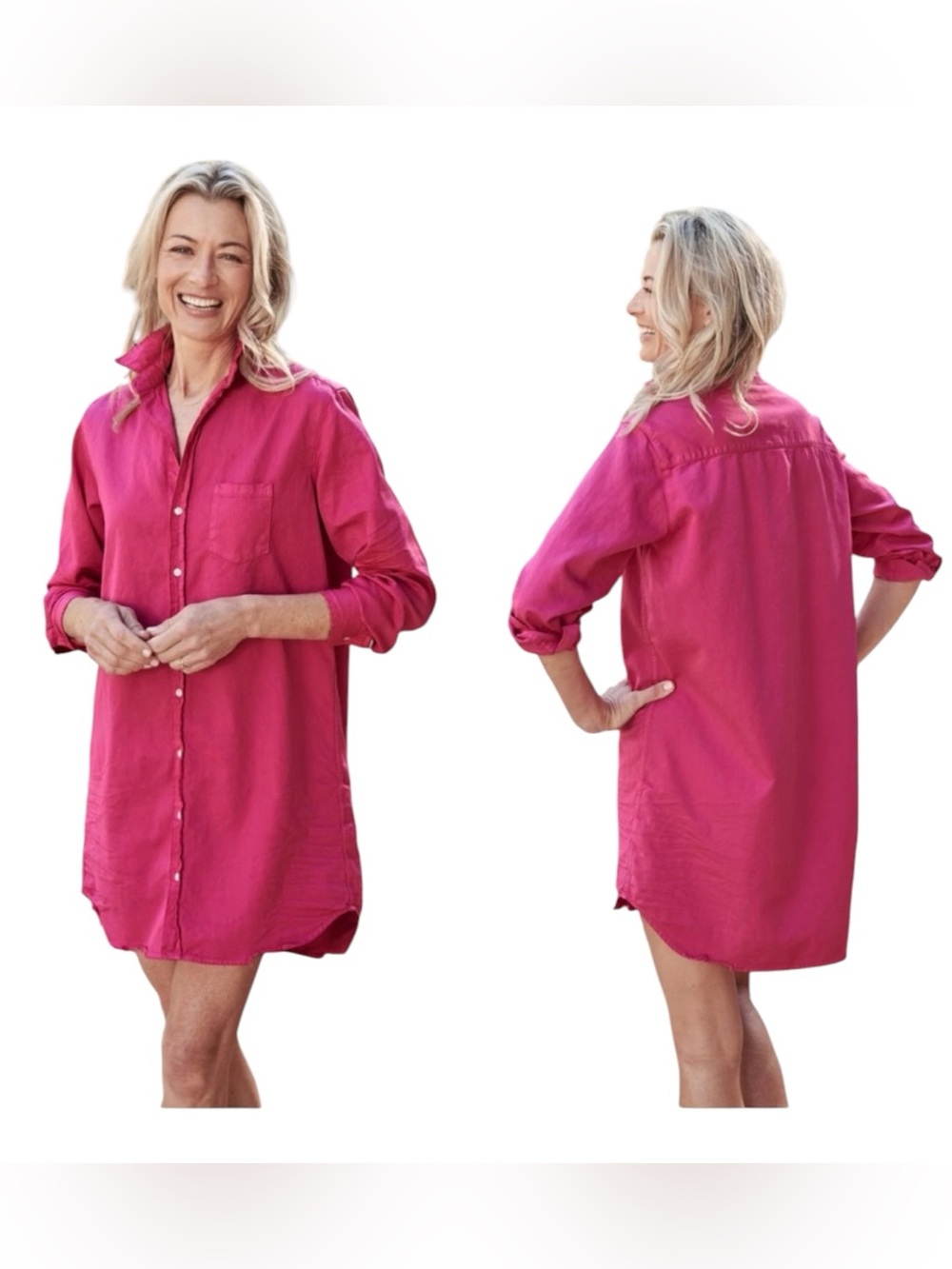 Frank And Eileen Mary Shirt Dress Pink Women’s Size XXS Button Front Cotton